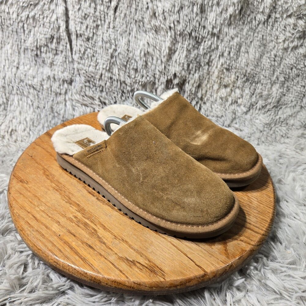 Koolaburra By Ugg Chestnut Brown Mules Women 8 Slippers Sheepskin Lined Comfort